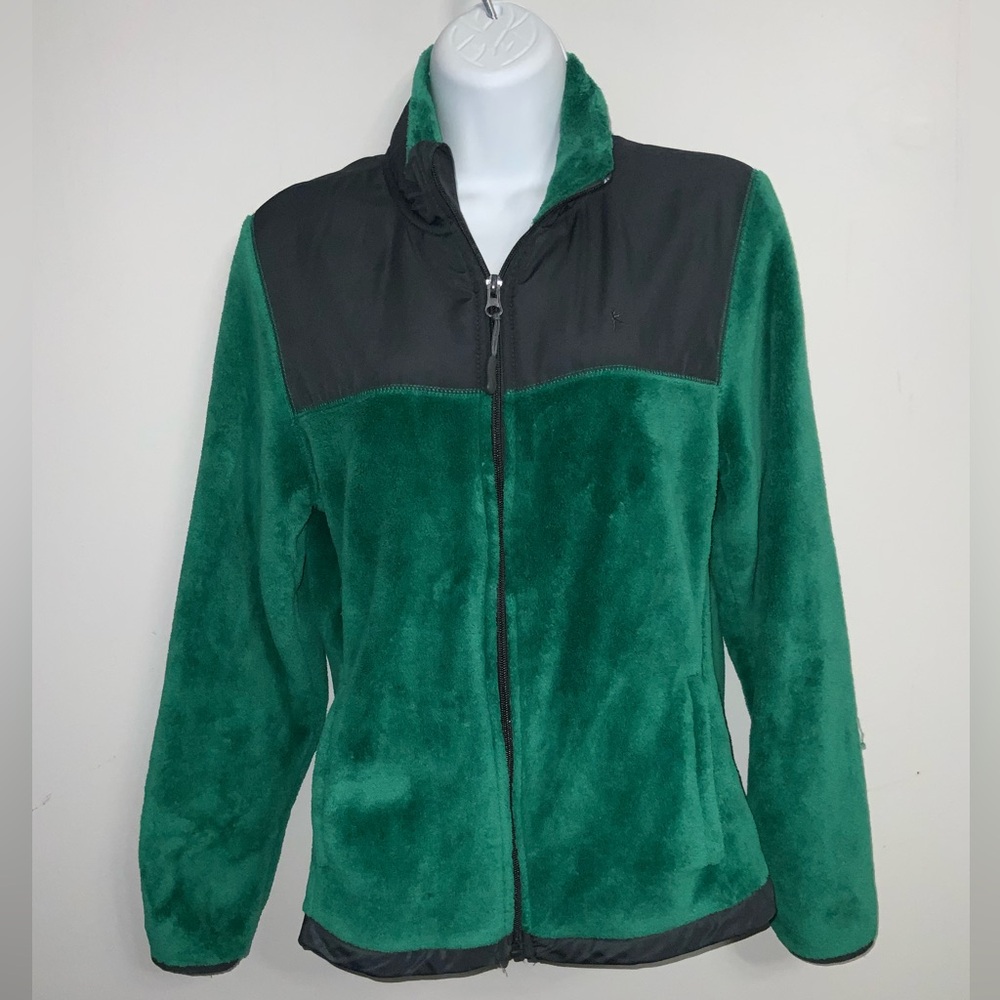Danskin Cozy Green and Black Teddy Jacket Sz S - Picture 6 of 11